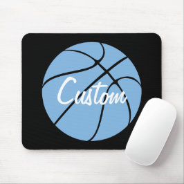 Carolina Blue Custom Team Name Basketball Mousepad Muismat