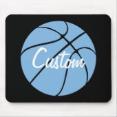 Carolina Blue Custom Team Name Basketball Mousepad Muismat (Voorkant)
