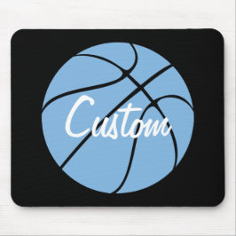Carolina Blue Custom Team Name Basketball Mousepad Muismat