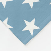 Carolina Blue en Dove Grey Stars Monogram Fleece Deken (Hoek)