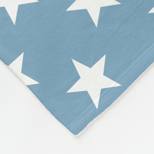 Carolina Blue en Dove Grey Stars Monogram Fleece Deken (Hoek)