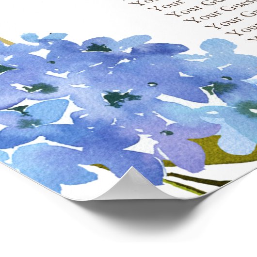 Carolina Blue Floral Borders Seating Chart Poster (Hoek)