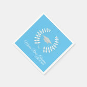 Carolina Blue Grad Cap & Leaves Papieren Servetten (Hoek)