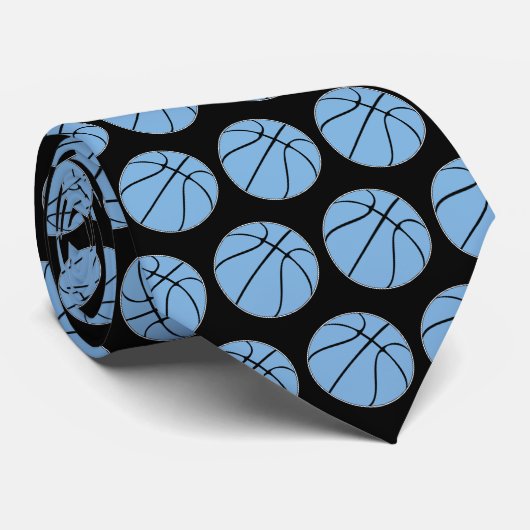 Carolina Blue / Light Blue Basketball Coach Sports Stropdas (Opgerold)