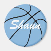 Carolina Blue / Light Blue Basketball Custom Text Magneet (Voorkant)