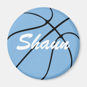 Carolina Blue / Light Blue Basketball Custom Text Magneet