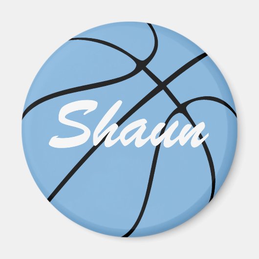 Carolina Blue / Light Blue Basketball Custom Text Magneet (Voorkant)