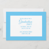Carolina Blue Pet & Leaves Afstudeerder Invitation Kaart (Achterkant)