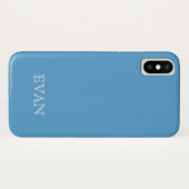 CAROLINA BLUE Solid Background iPhone X Hoesje (Achterkant (horizontaal))