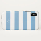 Carolina Blue Stripe gepersonaliseerd Case-Mate iPhone Case (Achterkant (horizontaal))