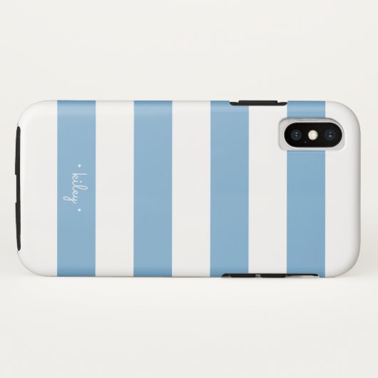 Carolina Blue Stripe gepersonaliseerd Case-Mate iPhone Case (Achterkant (horizontaal))