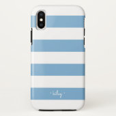 Carolina Blue Stripe gepersonaliseerd Case-Mate iPhone Case (Achterkant)