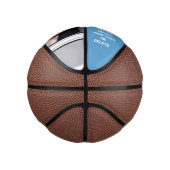 Carolina Blue, White, Grey Custom Mini Basketball Basketbal (Rechts)
