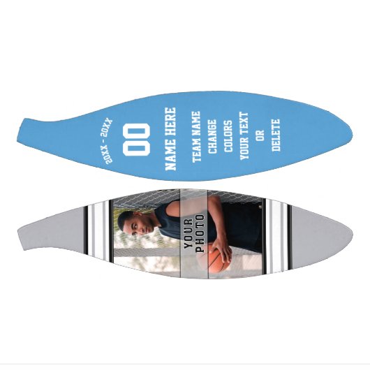 Carolina Blue, White, Grey Custom Mini Basketball Basketbal (Panelen)