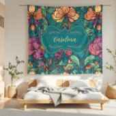 Carolina Bold Blooms Art Nouveau Fleece Deken