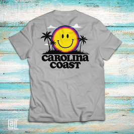 Carolina Coast Smiley Tropisch Gelukkig Smiley Gez T-shirt