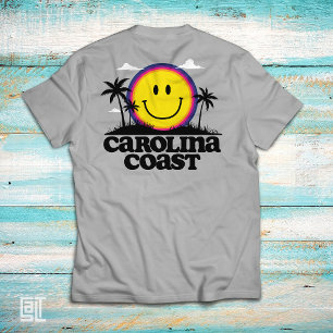 Carolina Coast Smiley Tropisch Gelukkig Smiley Gez T-shirt