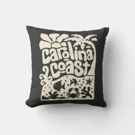 Carolina Coast Strand Vintage Retro Palmboom Oceaa Kussen