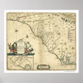 Carolina Country Map 1650 Poster (Voorkant)