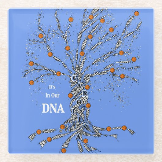 Carolina DNA Basketball Glazen Onderzetter (Voorkant)