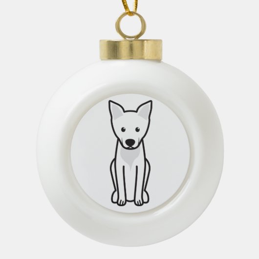Carolina Dog Cartoon Keramische Bal Ornament (Voorkant)