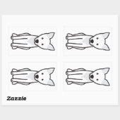 Carolina Dog Cartoon Rechthoekige Sticker (Vel)