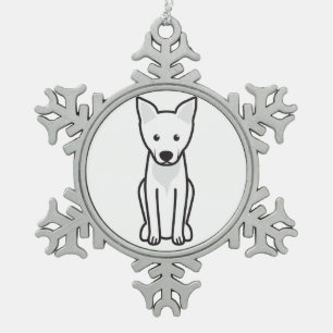 Carolina Dog Cartoon Tin Sneeuwvlok Ornament