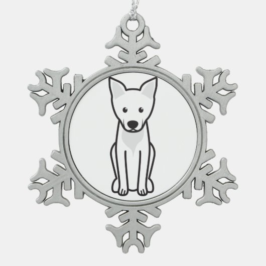 Carolina Dog Cartoon Tin Sneeuwvlok Ornament (Voorkant)