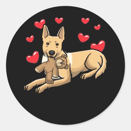 Carolina Dog Dog met gestudeerd dier Ronde Sticker (Voorkant)