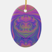 CAROLINA ~ EASTER EGG ~ Roze Paars geel ~ Keramisch Ornament (Voorkant)