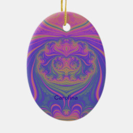 CAROLINA ~ EASTER EGG ~ Roze Paars geel ~ Keramisch Ornament