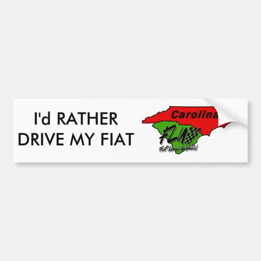 Carolina_FLU_transparant_png, ik zou RATHER DRIVE  Bumpersticker (Voorkant)