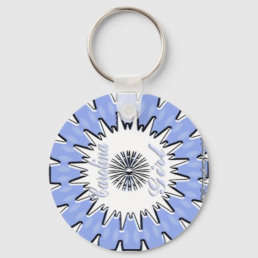 Carolina Girl Blue en White Kaleidoscope Sleutelhanger (Voorkant)