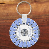 Carolina Girl Blue en White Kaleidoscope Sleutelhanger (Voorkant)