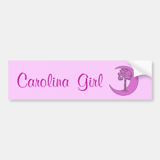 Carolina Girl Pink Palmetto Bumpersticker (Voorkant)