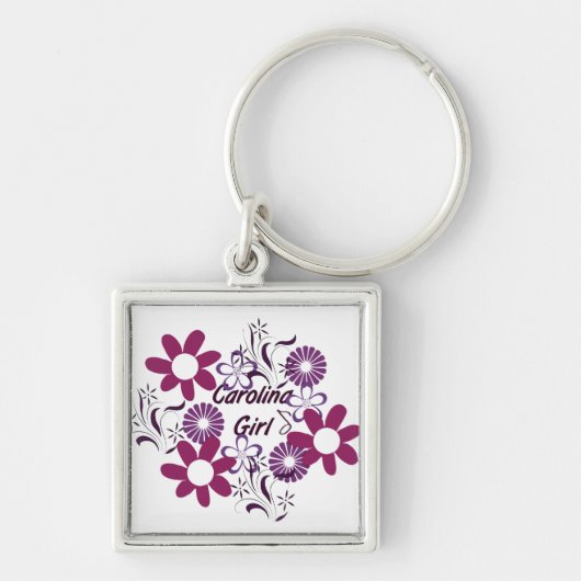 Carolina Girl ~ Purple Flowers Sleutelhanger (Voorkant)