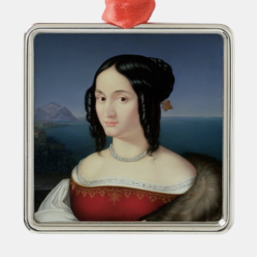 Carolina Grossi, de eerste vrouw van de kunstenaar Metalen Ornament (Voorkant)