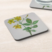 Carolina Jasmine Botanical Art Bier Onderzetter (Linkerzijde)