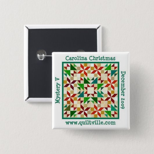 Carolina kerstpop vierkante button 5,1 cm (Voorkant /achterkant)