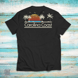 Carolina Kust Retro Zonsondergang Vintage 70s 80s T-shirt