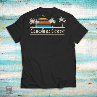 Carolina Kust Retro Zonsondergang Vintage 70s 80s T-shirt