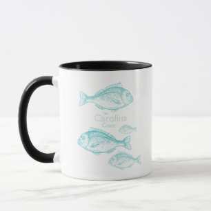 Carolina Kust Vintage Turquoise Zoutwater Vis Mok