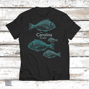 Carolina Kust Vintage Turquoise Zoutwater Vis T-shirt