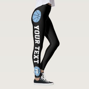 Carolina Light Blue Basketball Custom Text/Number Leggings
