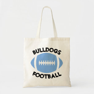 Carolina/Light Blue Football Fan Custom Team Name Tote Bag