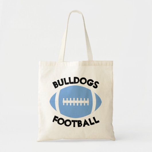 Carolina/Light Blue Football Fan Custom Team Name Tote Bag (Voorkant)