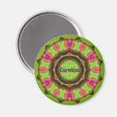 CAROLINA ~ Lime Green Pink Paars Design ~ Magneet (Voorkant / Achterkant)
