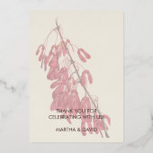  Carolina Maple Botanical Dank u Folie Uitnodiging (Achterkant)