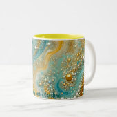 CAROLINA ~ PAASPATROON ABSTRACT ~ TWEEKLEURIGE KOFFIEMOK (Voorkant rechts)