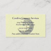 Carolina Palmetto Crescent Logo Visitekaartje (Achterkant)